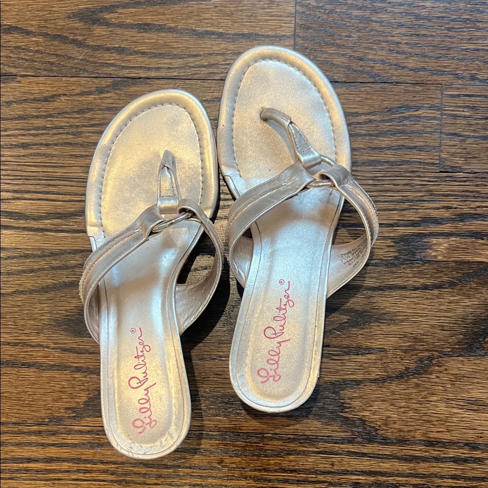 Lilly Pulitzer Metallic Wedge Sandals for Women -6